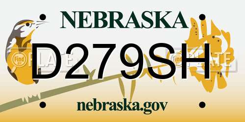 D279SH Nebraska License Plate