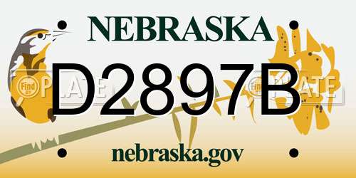 D2897B Nebraska License Plate