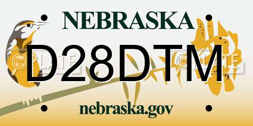 D28DTM Nebraska License Plate