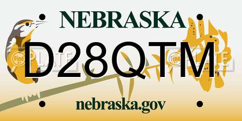 D28QTM Nebraska License Plate
