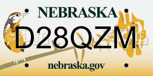 D28QZM Nebraska License Plate