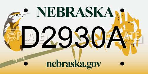 D2930A Nebraska License Plate