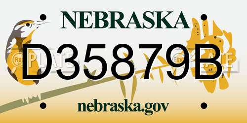 D35879B Nebraska License Plate