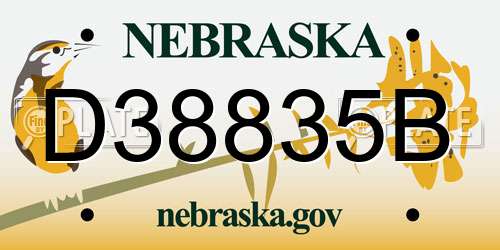 D38835B Nebraska License Plate