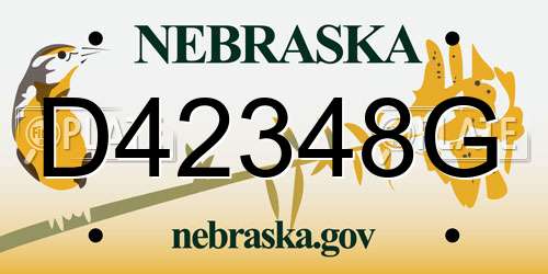 D42348G Nebraska License Plate