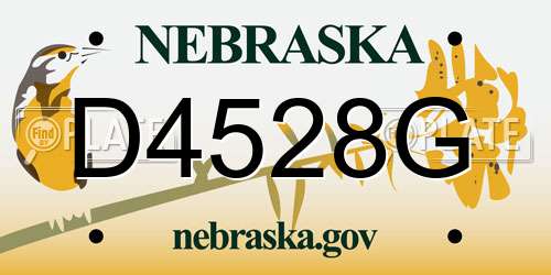 D4528G Nebraska License Plate