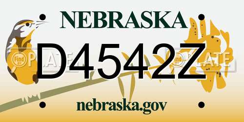 D4542Z Nebraska License Plate
