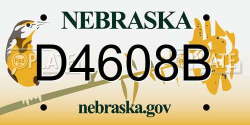 D4608B Nebraska License Plate