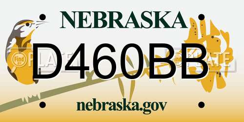 D460BB Nebraska License Plate