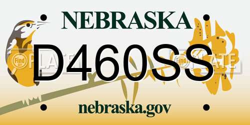 D460SS Nebraska License Plate