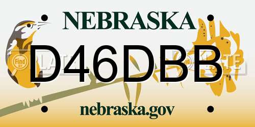 D46DBB Nebraska License Plate