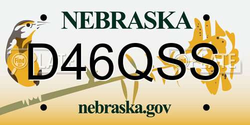 D46QSS Nebraska License Plate