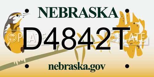 D4842T Nebraska License Plate