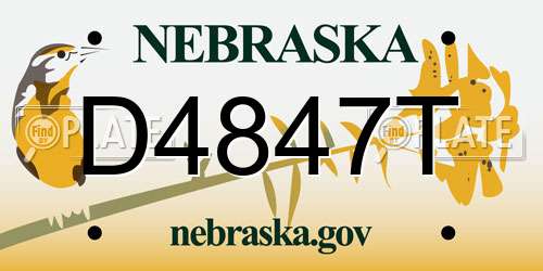 D4847T Nebraska License Plate