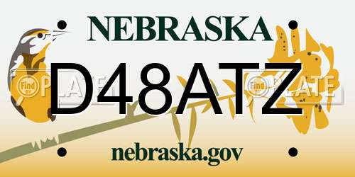 D48ATZ Nebraska License Plate