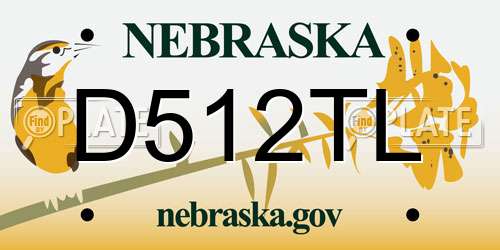 D512TL Nebraska License Plate