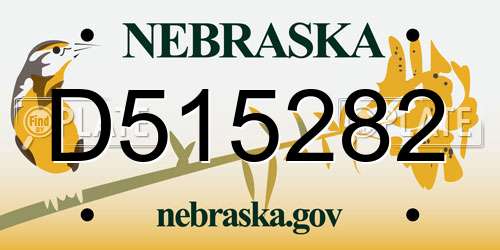 D515282 Nebraska License Plate