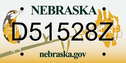 D51528Z Nebraska License Plate