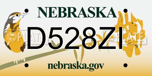 D528ZI Nebraska License Plate