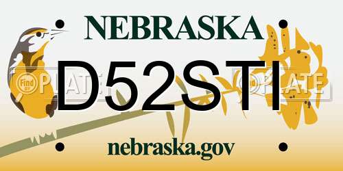 D52STI Nebraska License Plate