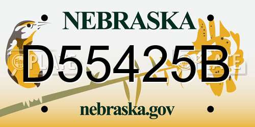 D55425B Nebraska License Plate