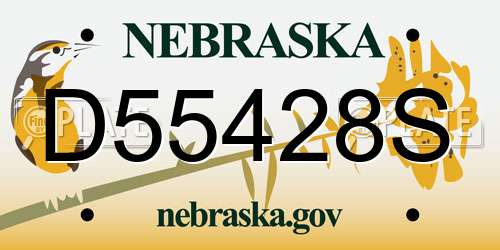 D55428S Nebraska License Plate