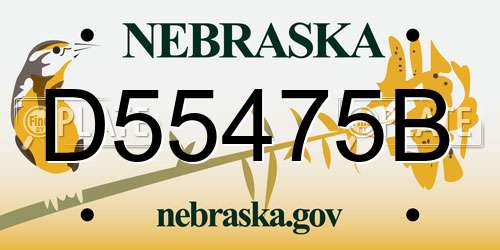 D55475B Nebraska License Plate