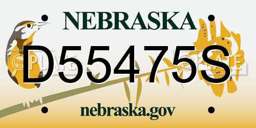 D55475S Nebraska License Plate