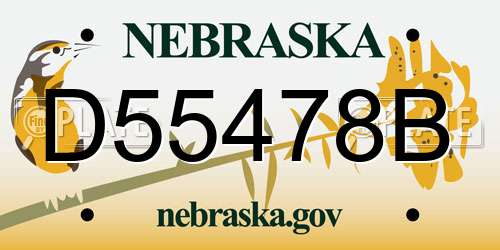 D55478B Nebraska License Plate