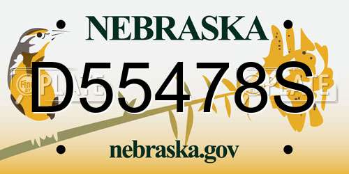 D55478S Nebraska License Plate