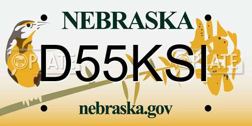 D55KSI Nebraska License Plate