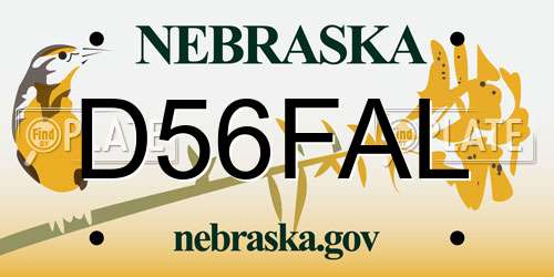 D56FAL Nebraska License Plate