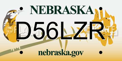 D56LZR Nebraska License Plate