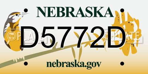 D5772D Nebraska License Plate