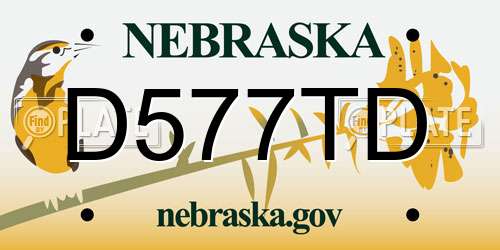 D577TD Nebraska License Plate