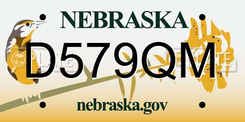 D579QM Nebraska License Plate