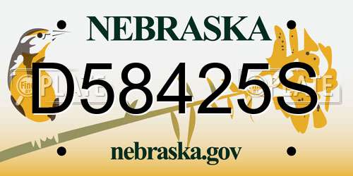 D58425S Nebraska License Plate