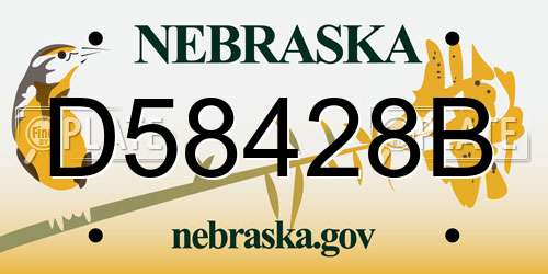 D58428B Nebraska License Plate