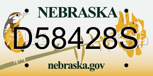 D58428S Nebraska License Plate