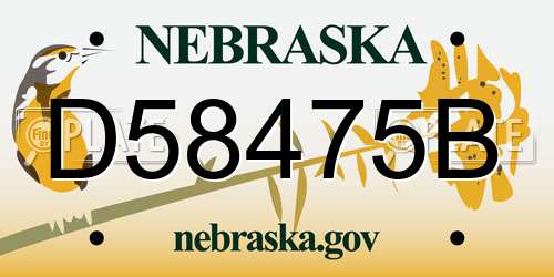 D58475B Nebraska License Plate