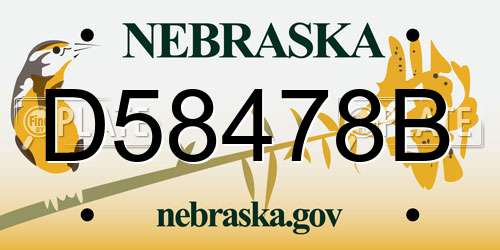 D58478B Nebraska License Plate