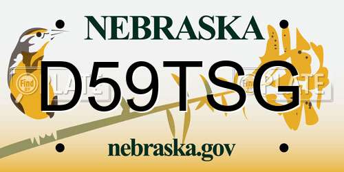 D59TSG Nebraska License Plate
