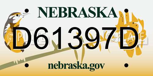 D61397D Nebraska License Plate