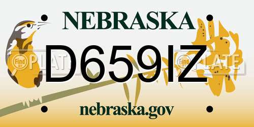 D659IZ Nebraska License Plate