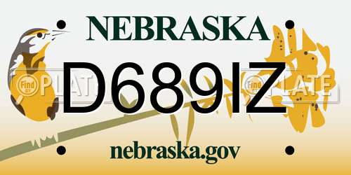 D689IZ Nebraska License Plate