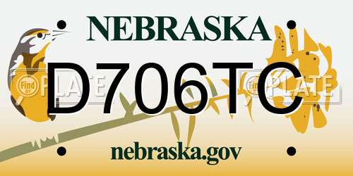 D706TC Nebraska License Plate