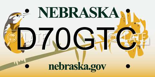 D70GTC Nebraska License Plate
