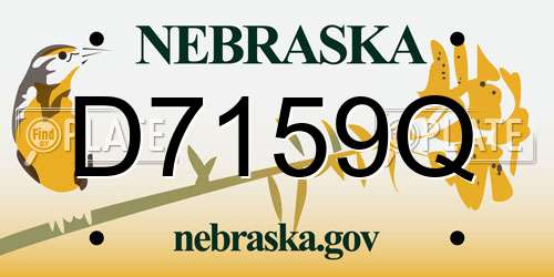 D7159Q Nebraska License Plate
