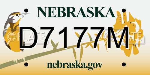 D7177M Nebraska License Plate