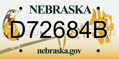 D72684B Nebraska License Plate